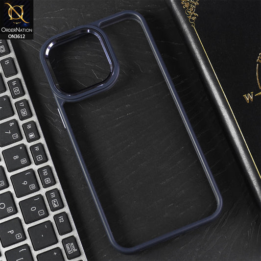 iPhone 15 Pro Cover - Blue - J-Case Shang Ping Series With Electroplated Camera Borders Round Borders protective Case