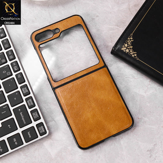 Samsung Galaxy Z Flip 5 5G Cover - Browm -  New Premium  Leather Flip Case