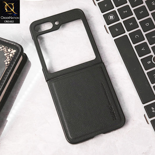 Samsung Galaxy Z Flip 5 5G Cover - Black - Premium Euro Leather Folding Case