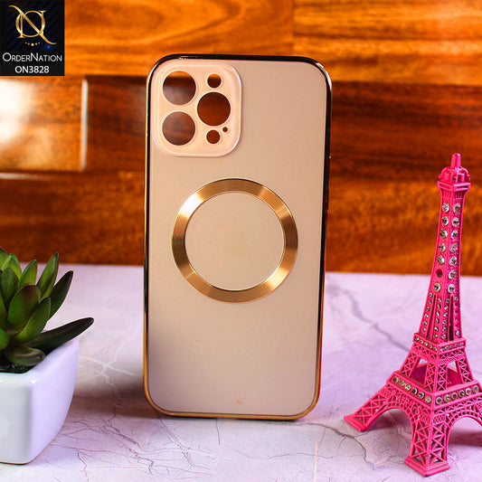 iPhone 13 Pro Max Cover - Golden - New MagSafe Electroplating Borders With Camera Bumper Hard Back Protective Case