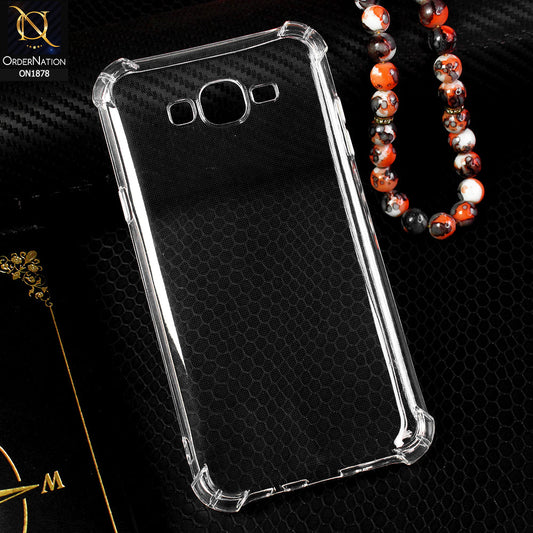 Samsung Galaxy J7 2015 Cover - Soft 4D Design Shockproof Silicone Transparent Clear Case