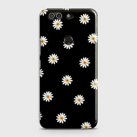 Infinix Zero 5 Pro Cover - Matte Finish - White Bloom Flowers with Black Background Printed Hard Case with Life Time Colors Guarantee