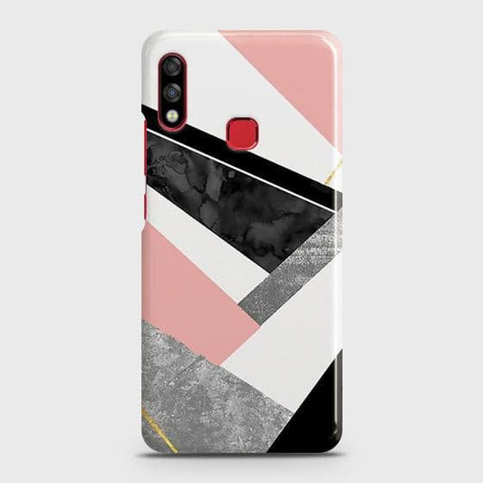 Infinix Hot 7 Pro Cover - Matte Finish - Geometric Luxe Marble Trendy Printed Hard Case with Life Time Colors Guarantee (Fast Delivery)