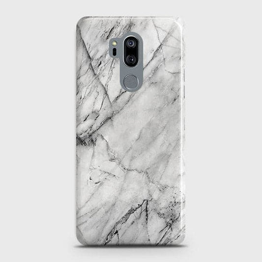 LG G7 ThinQ Cover - Matte Finish - Trendy White Floor Marble Printed Hard Case with Life Time Colors Guarantee - D2 ( fast delivery )