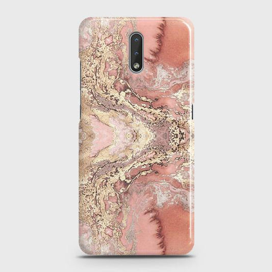 Nokia 2.3 Cover - Trendy Chic Rose Gold Marble Printed Hard Case with Life Time Colors Guarantee ( Fast Delivery )