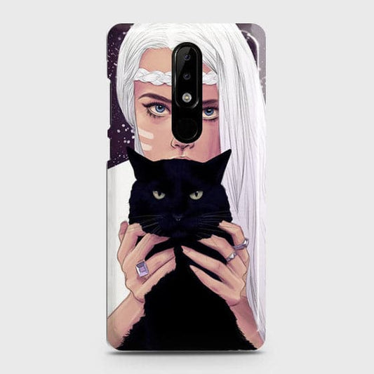 Nokia 3.1 Plus Cover - Trendy Wild Black Cat Printed Hard Case with Life Time Colors Guarantee ( Fast Delivery )
