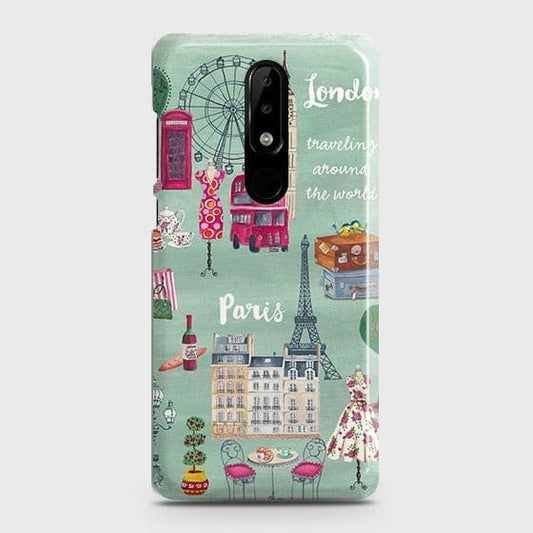 Nokia 5.1 Plus / Nokia X5 Cover - Matte Finish - London, Paris, New York ModernPrinted Hard Case with Life Time Colors Guarantee (Fast Delivery)