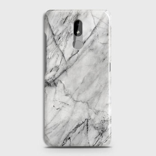 Nokia 3.2 Cover - Matte Finish - Trendy White Floor Marble Printed Hard Case with Life Time Colors Guarantee - D2 (Fast Delivery)