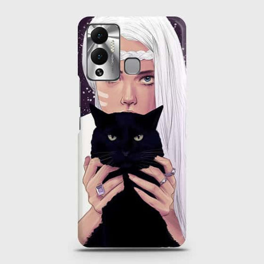 Infinix Hot 12 Play Cover - Trendy Wild Black Cat Printed Hard Case with Life Time Colors Guarantee (Fast Delivery)