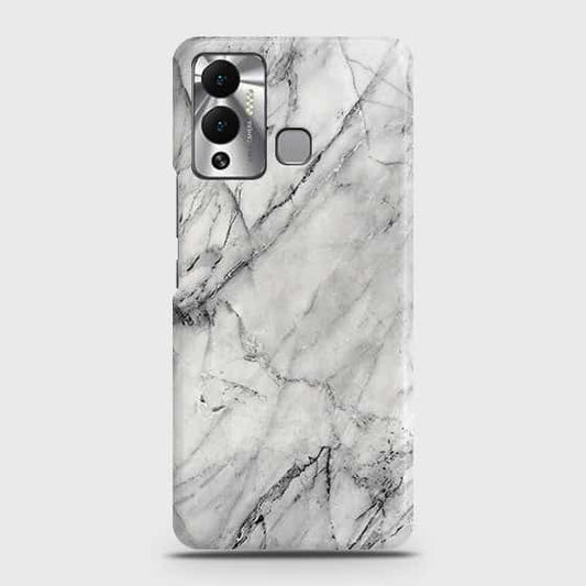 Infinix Hot 12 Play Cover - Trendy White Marble Printed Hard Case with Life Time Colors Guarantee ( Fast Delivery )