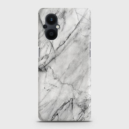 Oppo Reno 7 Lite Cover - Matte Finish - Trendy White Marble Printed Hard Case with Life Time Colors Guarantee (Fast Delivery)