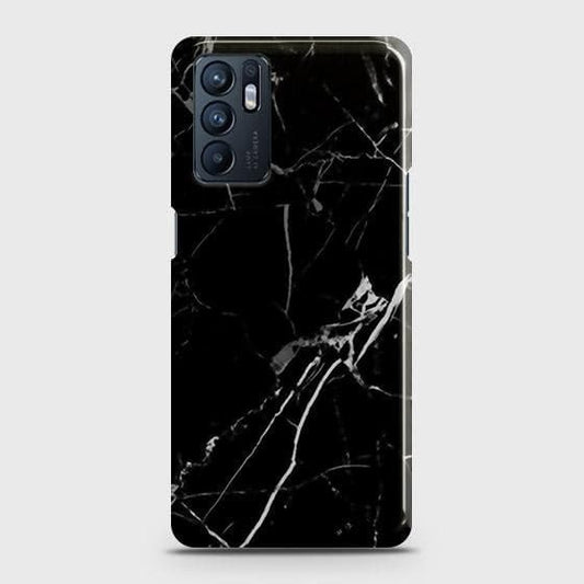 Oppo Reno 6 4G Cover - Black Modern Classic Marble Printed Hard Case with Life Time Colors Guarantee ( Fast Delivery )