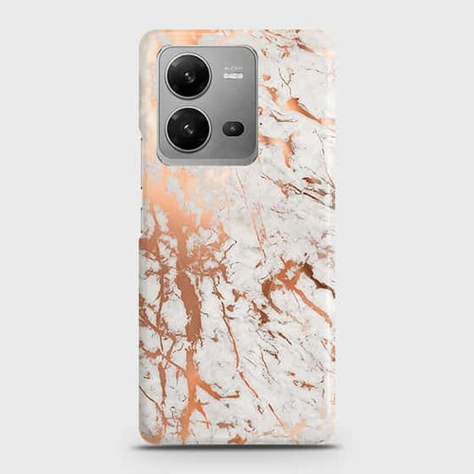 Vivo V25e Cover - In Chic Rose Gold Chrome Style Printed Hard Case with Life Time Colors Guarantee (Fast Delivery)