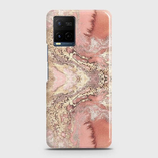 Vivo Y21G Cover - Trendy Chic Rose Gold Marble Printed Hard Case with Life Time Colors Guarantee (Fast Delivery)