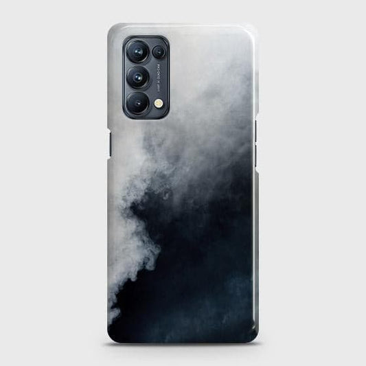 Reno 5 5G Cover - Matte Finish - Trendy Misty White and Black Marble Printed Hard Case with Life Time Colors Guarantee (Fast Delivery)