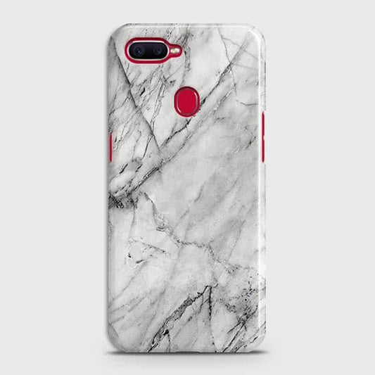 Oppo A11k Cover - Matte Finish - Trendy White Floor Marble Printed Hard Case with Life Time Colors Guarantee - ( Fast Delivery )