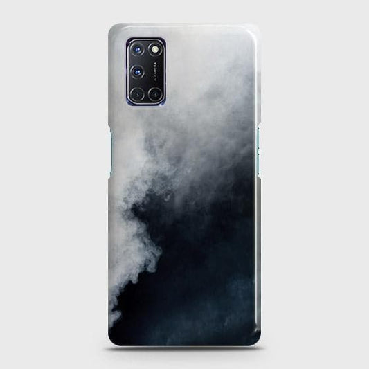 Oppo A92 Cover - Matte Finish - Trendy Misty White and Black Marble Printed Hard Case with Life Time Colors Guarantee ( Fast Delivery )