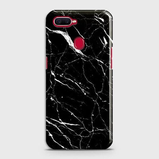 Oppo A11k Cover - Trendy Black Marble Printed Hard Case with Life Time Colors Guarantee ( fast delivery )