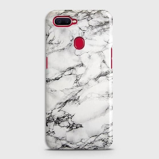Oppo A5s Cover - Matte Finish - Trendy Mysterious White Marble Printed Hard Case with Life Time Colors Guarantee ( Fast Delivery )