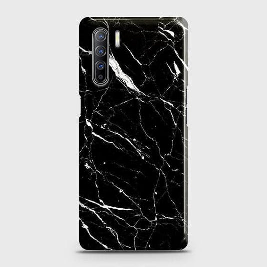 Oppo Reno 3 Cover - Trendy Black Marble Printed Hard Case with Life Time Colors Guarantee (Fast Delivery)