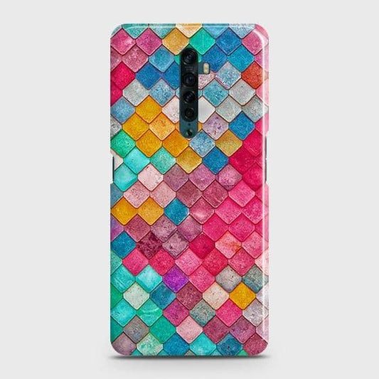 Oppo Reno 2 Cover - Chic Colorful Mermaid Printed Hard Case with Life Time Colors Guarantee ( Fast Delivery )