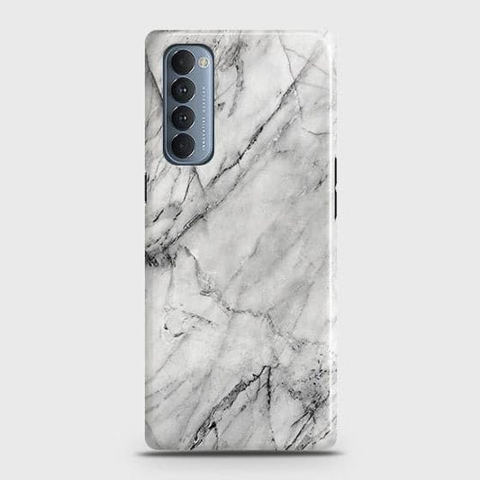 Oppo Reno 4 Pro 4G Cover - Matte Finish - Trendy White Floor Marble Printed Hard Case with Life Time Colors Guarantee - D2 - B42 (1) ( Fast Delivery )