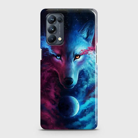 Oppo Reno 5 Pro 5G Cover - Infinity Wolf Trendy Printed Hard Case with Life Time Colors Guarantee ( Fast Delivery )