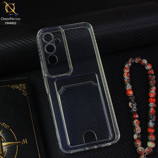 Tecno Pova Neo 2 Cover - Transparent - Soft 4D Design Smart Pocket Card Holder Transparent Clear Soft Case