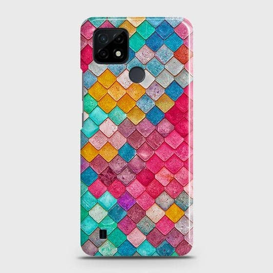 Realme C21 Cover - Chic Colorful Mermaid Printed Hard Case with Life Time Colors GuaranteeB(51) ( Fast Delivery )