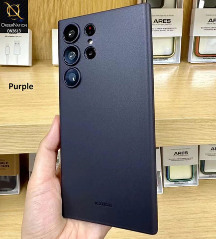 Samsung Galaxy S23 Ultra 5G Cover - Purple - All New Stylish KZDOO Air Skin Series Ultra Slim Round Borders High Quality Case