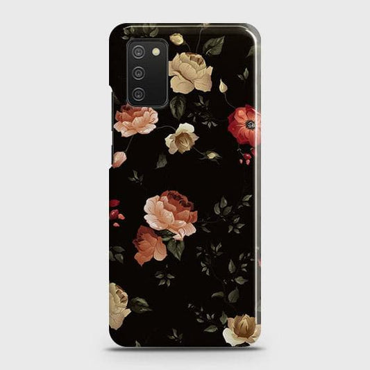 Samsung Galaxy M02s Cover - Matte Finish - Dark Rose Vintage Flowers Printed Hard Case with Life Time Colors Guarantee (Fast Delivery)