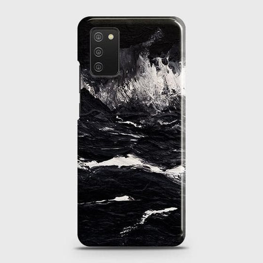 Samsung Galaxy M02s Cover - Black Ocean Marble Trendy Printed Hard Case with Life Time Colors Guarantee b43 ( Fast Delivery )