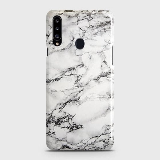 Samsung Galaxy A20s Cover - Matte Finish - Trendy Mysterious White Marble Printed Hard Case with Life Time Colors Guarantee ( Fast Delivery )