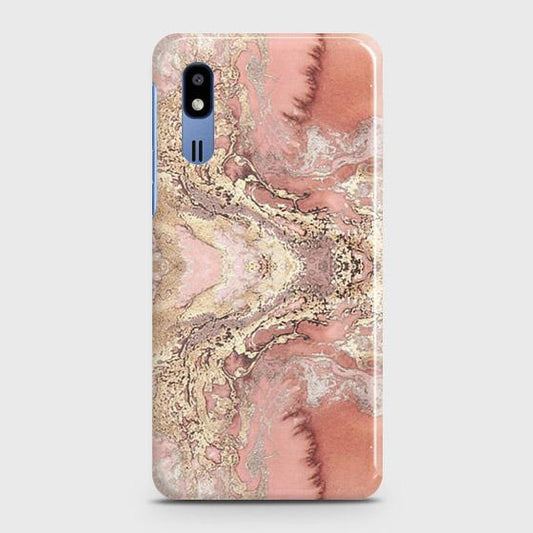 Samsung Galaxy A2 Core Cover - Trendy Chic Rose Gold Marble Printed Hard Case with Life Time Colors Guarantee (Fast Delivery)
