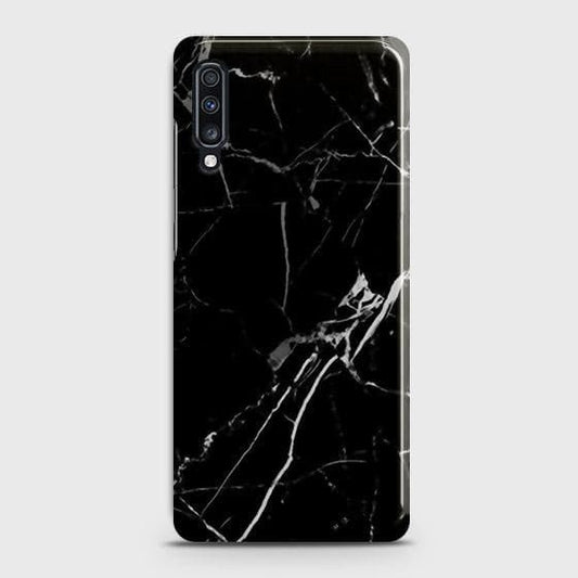 Samsung Galaxy A70s Cover - Black Modern Classic Marble Printed Hard Case with Life Time Colors Guarantee ( Fast Delivery )