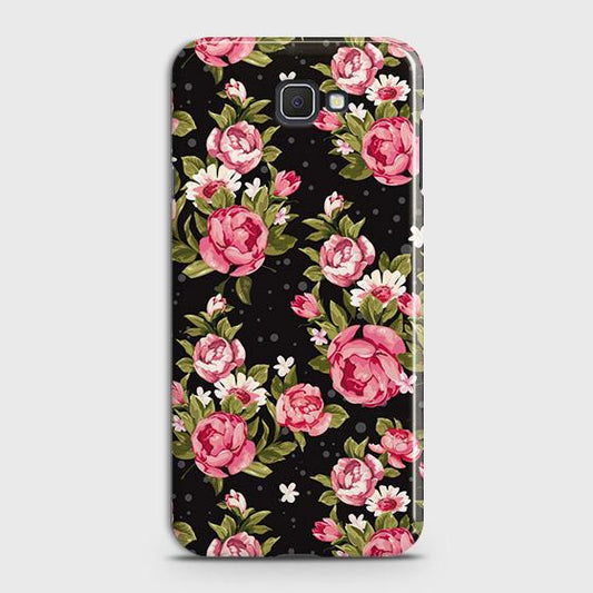 Samsung Galaxy J4 Core Cover - Trendy Pink Rose Vintage Flowers Printed Hard Case with Life Time Colors Guarantee ( Fast Delivery )