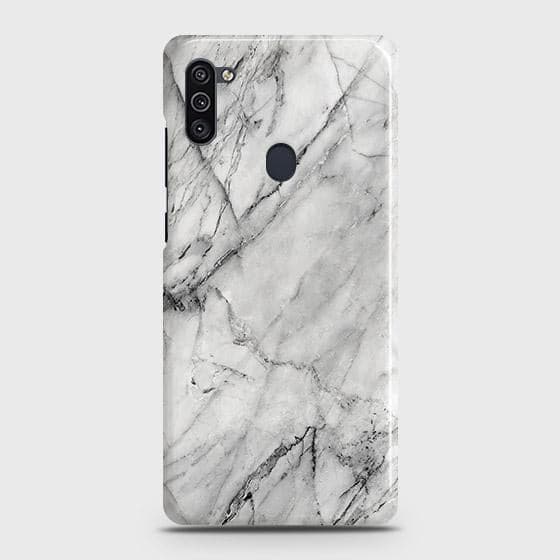 Samsung Galaxy A11 Cover - Matte Finish - Trendy White Floor Marble Printed Hard Case with Life Time Colors Guarantee - D2 B75 ( Fast Delivery )