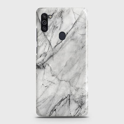 Samsung Galaxy A11 Cover - Matte Finish - Trendy White Floor Marble Printed Hard Case with Life Time Colors Guarantee - D2 B75 ( Fast Delivery )