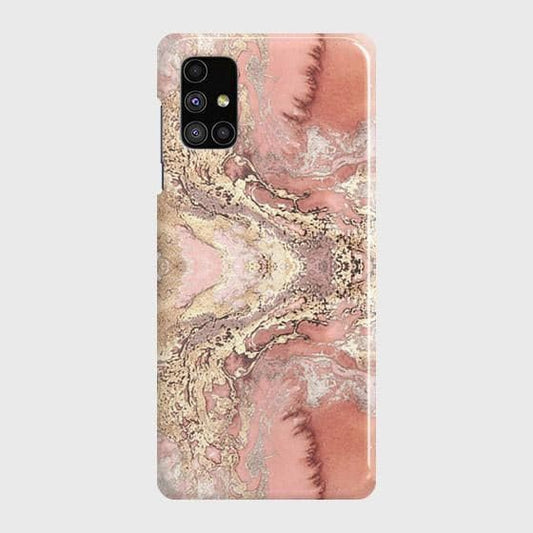 Samsung Galaxy M51 Cover - Trendy Chic Rose Gold Marble Printed Hard Case with Life Time Colors Guarantee ( Fast Delivery )