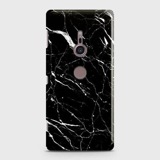 Sony Xperia XZ3 Cover - Trendy Black Marble Printed Hard Case with Life Time Colors Gu arantee ( Fast Delivery )
