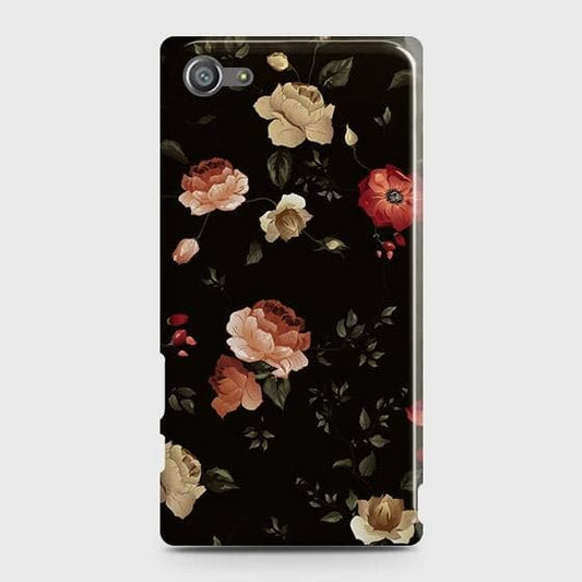 Sony Xperia Z5 Compact / Z5 Mini Cover - Matte Finish - Dark Rose Vintage Flowers Printed Hard Case with Life Time Colors Guarantee ( Fast Delivery )