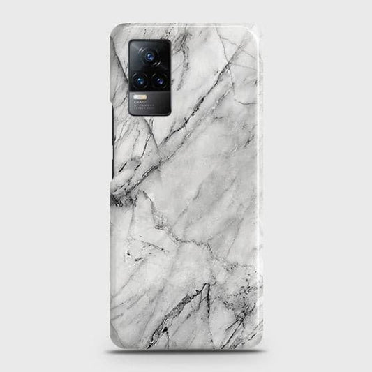 Vivo V21e Cover - Matte Finish - Trendy White Marble Printed Hard Case with Life Time Colors Guarantee (Fast Delivery)