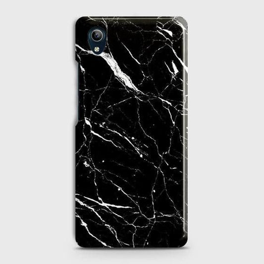 Vivo Y1s Cover - Trendy Black Marble Printed Hard Case with Life Time Colors Guarantee ( Fast Delivery )