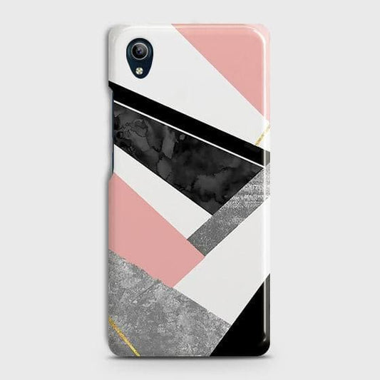 Vivo Y1s Cover - Matte Finish - Geometric Luxe Marble Trendy Printed Hard Case with Life Time Colors Guarantee ( Fast Delivery )
