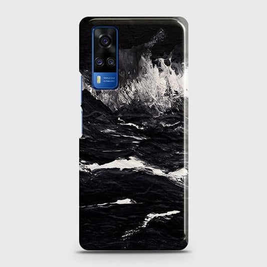 Vivo Y33 Cover - Black Ocean Marble Trendy Printed Hard Case with Life Time Colors Guarantee b59 ( Fast Delivery )
