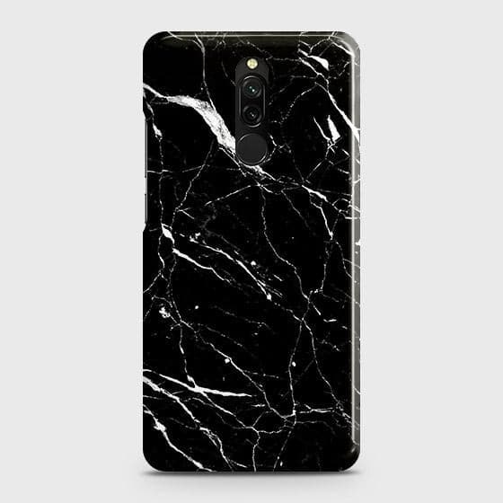 Xiaomi Redmi 8 Cover - Trendy Black Marble Printed Hard Case with Life Time Colors Guarantee (Fast Delivery)