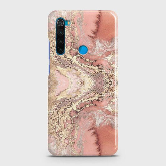 Xiaomi Redmi Note 8 2021 Cover - Trendy Chic Rose Gold Marble Printed Hard Case with Life Time Colors Guarante ( Fast Delivery )