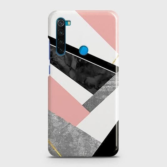 Xiaomi Redmi Note 8 Cover - Matte Finish - Geometric Luxe Marble Trendy Printed Hard Case with Life Time Colors Guarantee B61 ( Fast Delivery )