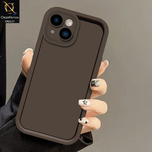 iPhone 14 Cover - Brown -Soft Silicone Case With Round Bumper Matte TPU Shockproof Cover