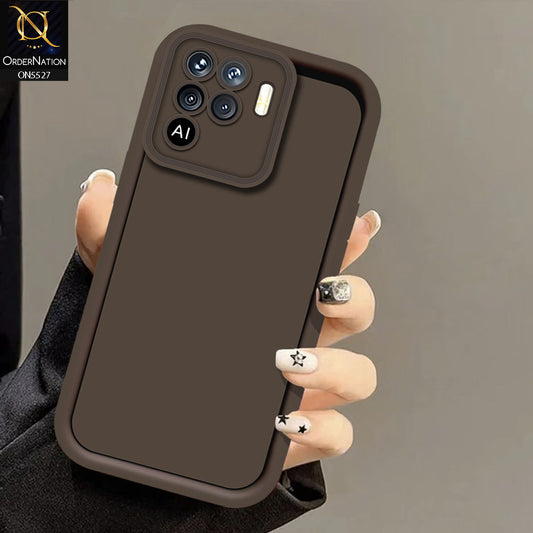 Oppo F19 Pro Cover - Brown -Soft Silicone Case With Round Bumper Matte TPU Shockproof Cover
